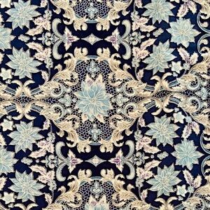 Fabric / Material - Robert Kaufman - Holiday Flourish - Sparkle Blue Floral